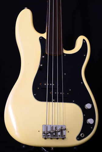 1976 Fender Precision Bass Fretless Olympic White Electric Guitar