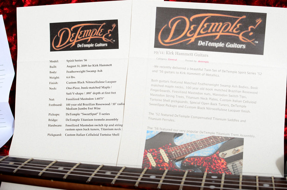DeTemple Spirit Series '56 Built For Kirk Hammett