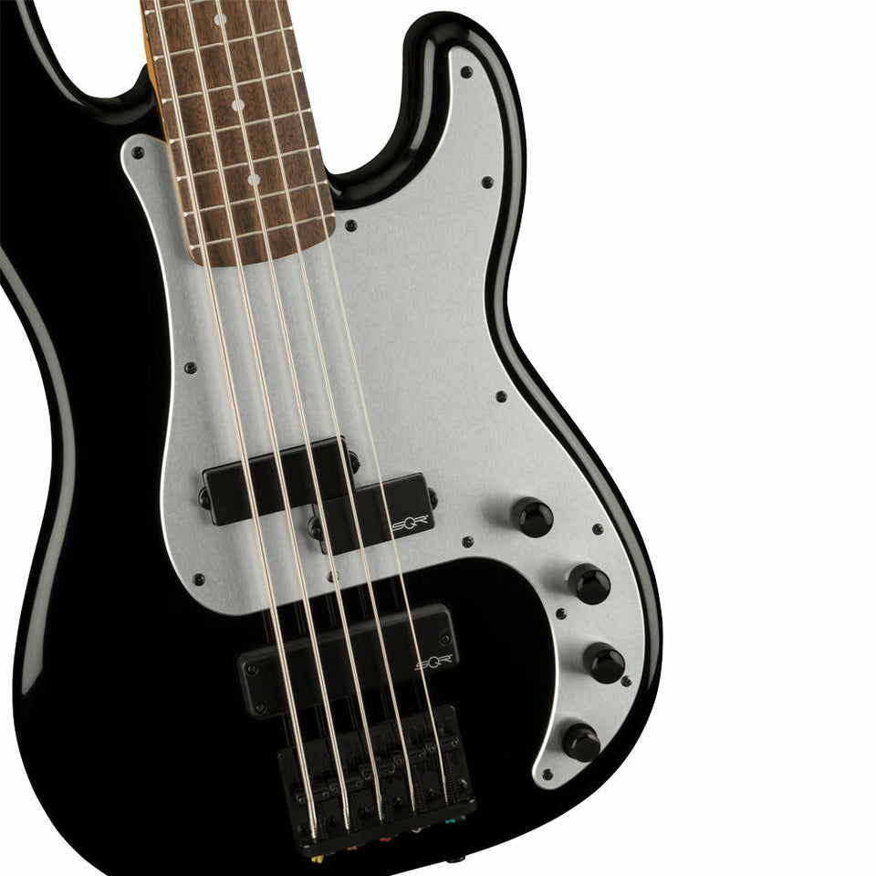 Squier Contemporary Active Precision Bass PH V, Laurel Fingerboard, Silver Anodized Pickguard, Black